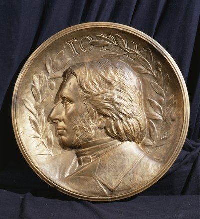 Ritratto medaglione di John Ruskin da Andrea Carlo Lucchesi